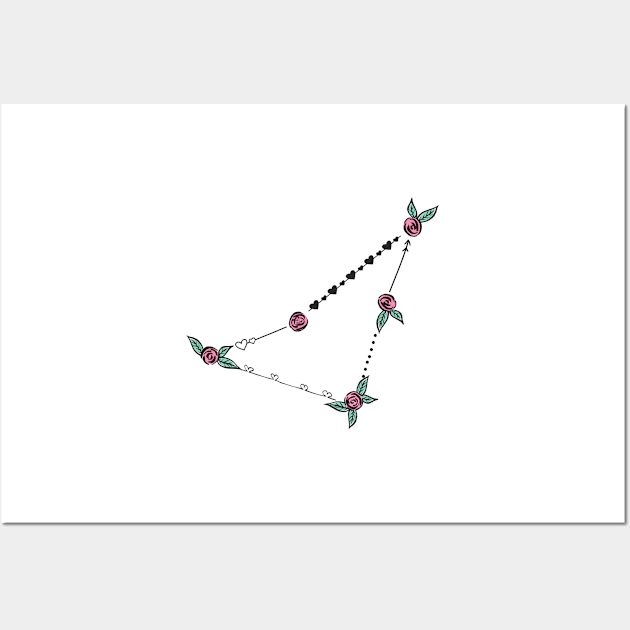 Indus (Indian) Constellation Roses and Hearts Doodle Wall Art by EndlessDoodles